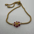 Hand-sewed Genuine Austriac Crystal 6 Petal Flower Bracelet