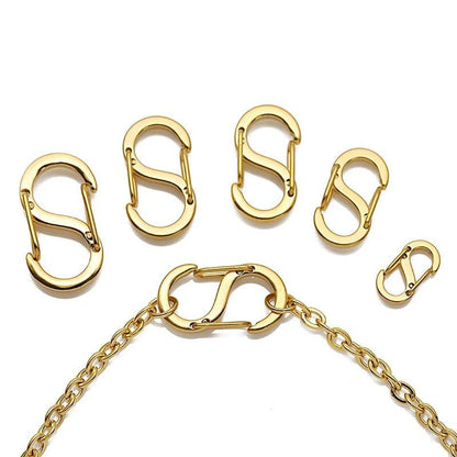 Stainless Steel S Connector Clasp | Self-Locking Double Snap | Necklace Bracelet Findings | DIY Jewelry Making