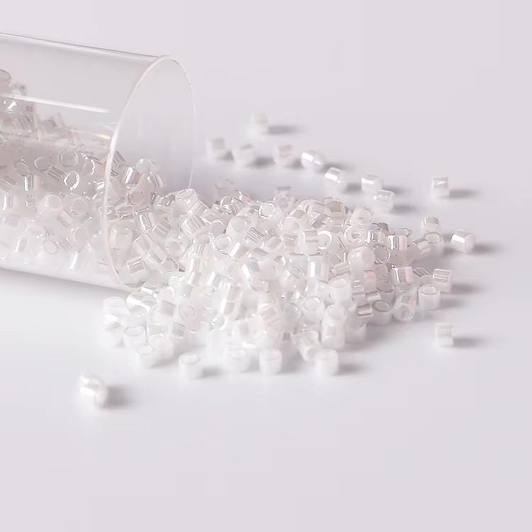 Miyuki Delica 11/0 White Pearl Ceylon DB201 | Japanese Cylinder Seed Beads for Peyote Jewelry