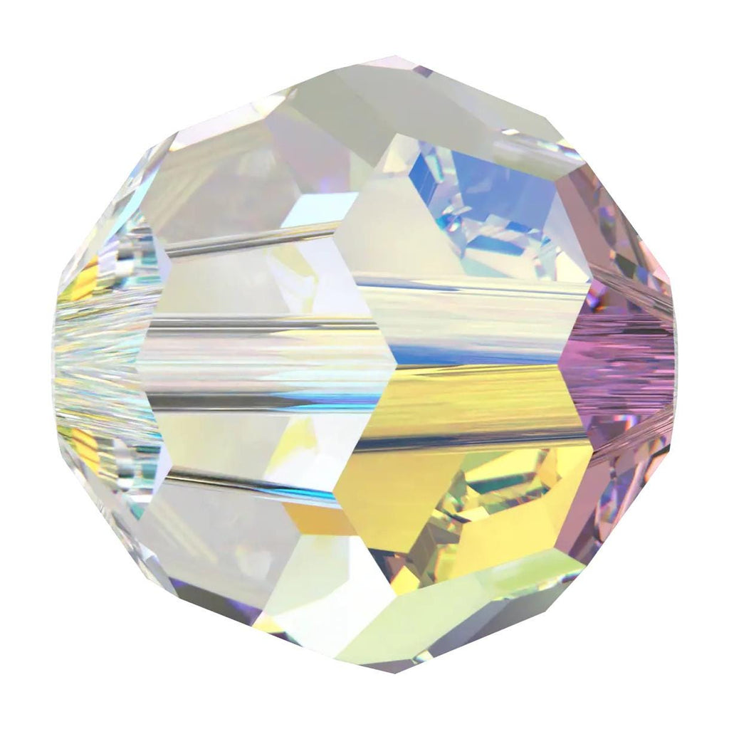 Swarovski Crystal Round Beads | 5000 | 6mm Clear AB | Faceted Jewelry Making Loose Crystals