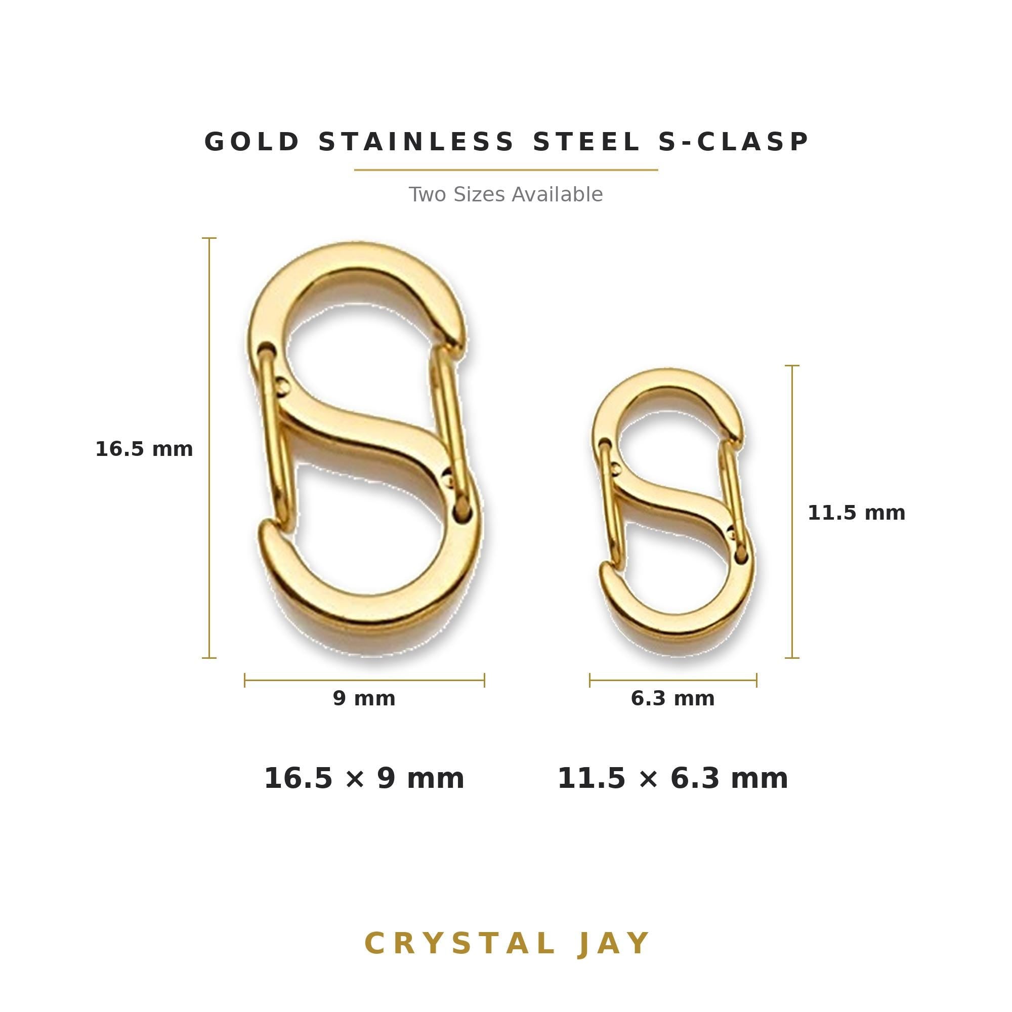 Stainless Steel S Connector Clasp | Self-Locking Double Snap | Necklace Bracelet Findings | DIY Jewelry Making