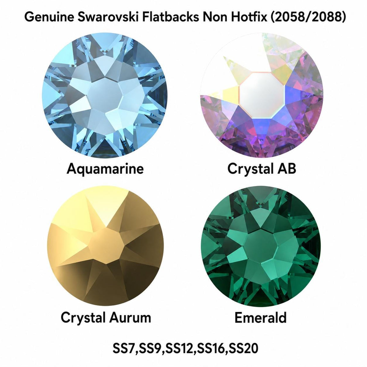 Swarovski Flatback Crystals Non Hotfix (2058 & 2088)