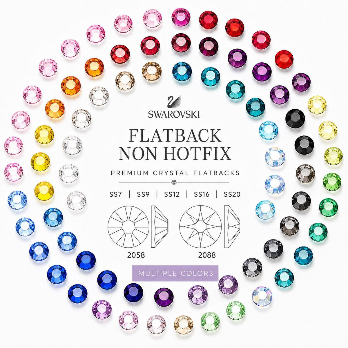 Swarovski Flatback Crystals Non Hotfix (2058 & 2088)
