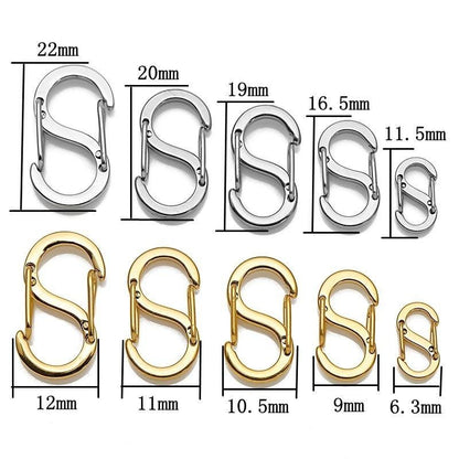 Stainless Steel S Connector Clasp | Self-Locking Double Snap | Necklace Bracelet Findings | DIY Jewelry Making