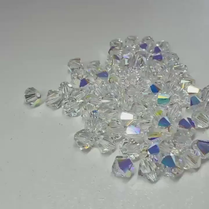 Swarovski Clear AB Bicone Beads | 5328 Genuine Aurora Borealis | 3mm 4mm 6mm